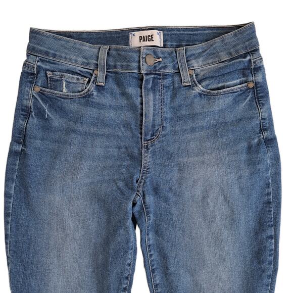 PAIGE Verdugo Raw Ankle Skinny Jeans Size 28 Noelani Distressed Medium Blue - Picture 8 of 10